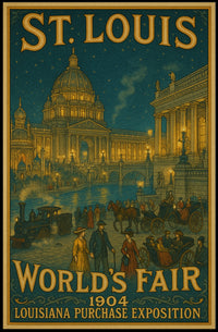 1904 World's Fair Grand Vintage Cultural or Heritage Poster