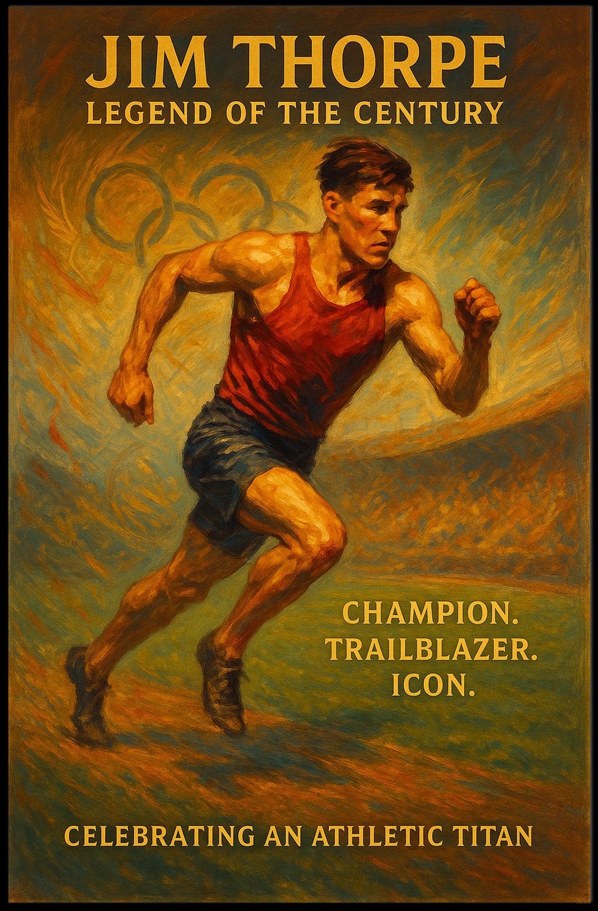 Jim Thorpe Legendary Athlete Poster