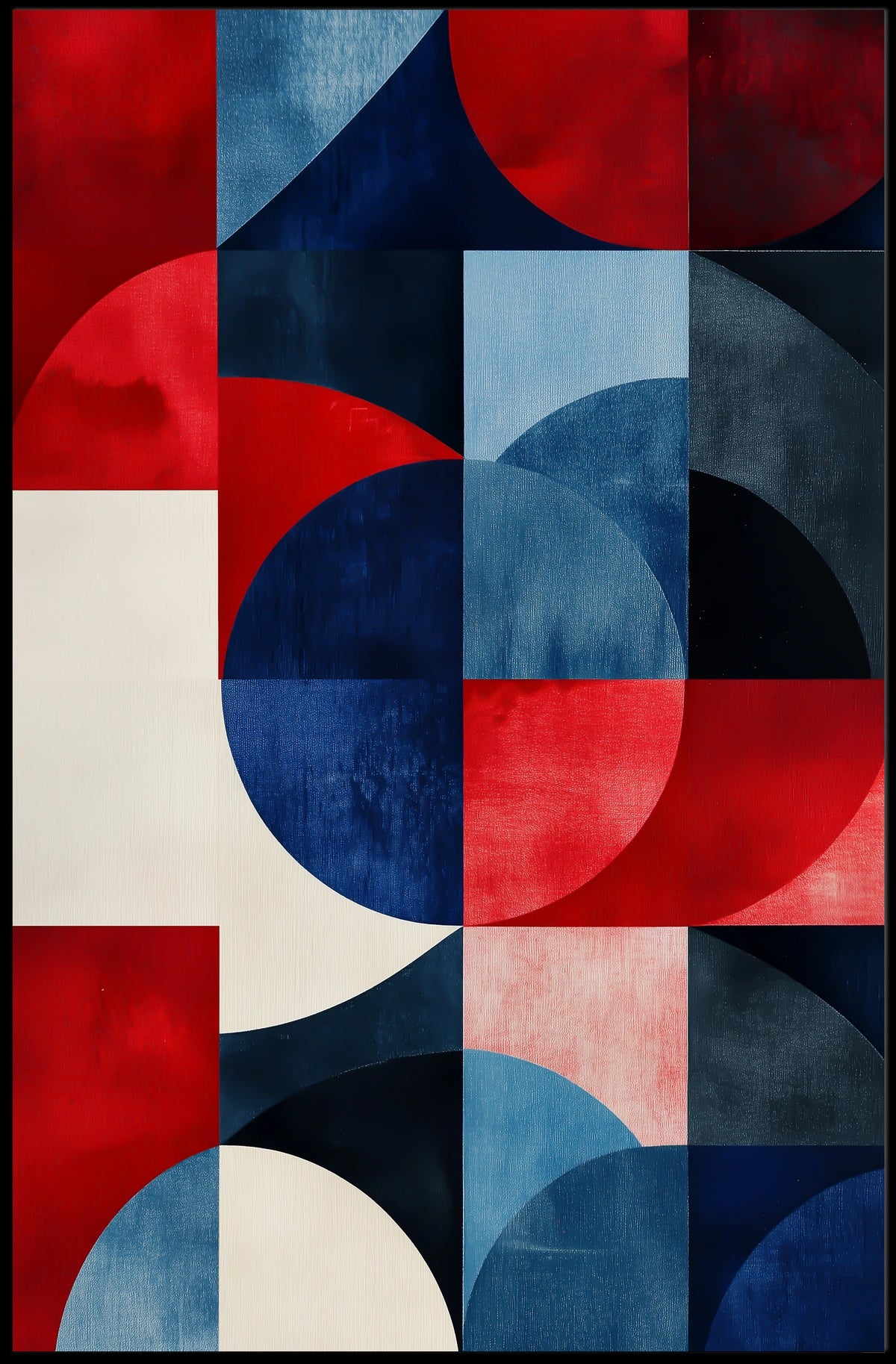 Geometric Shapes In Patriotic Abstract Art Modern Poster