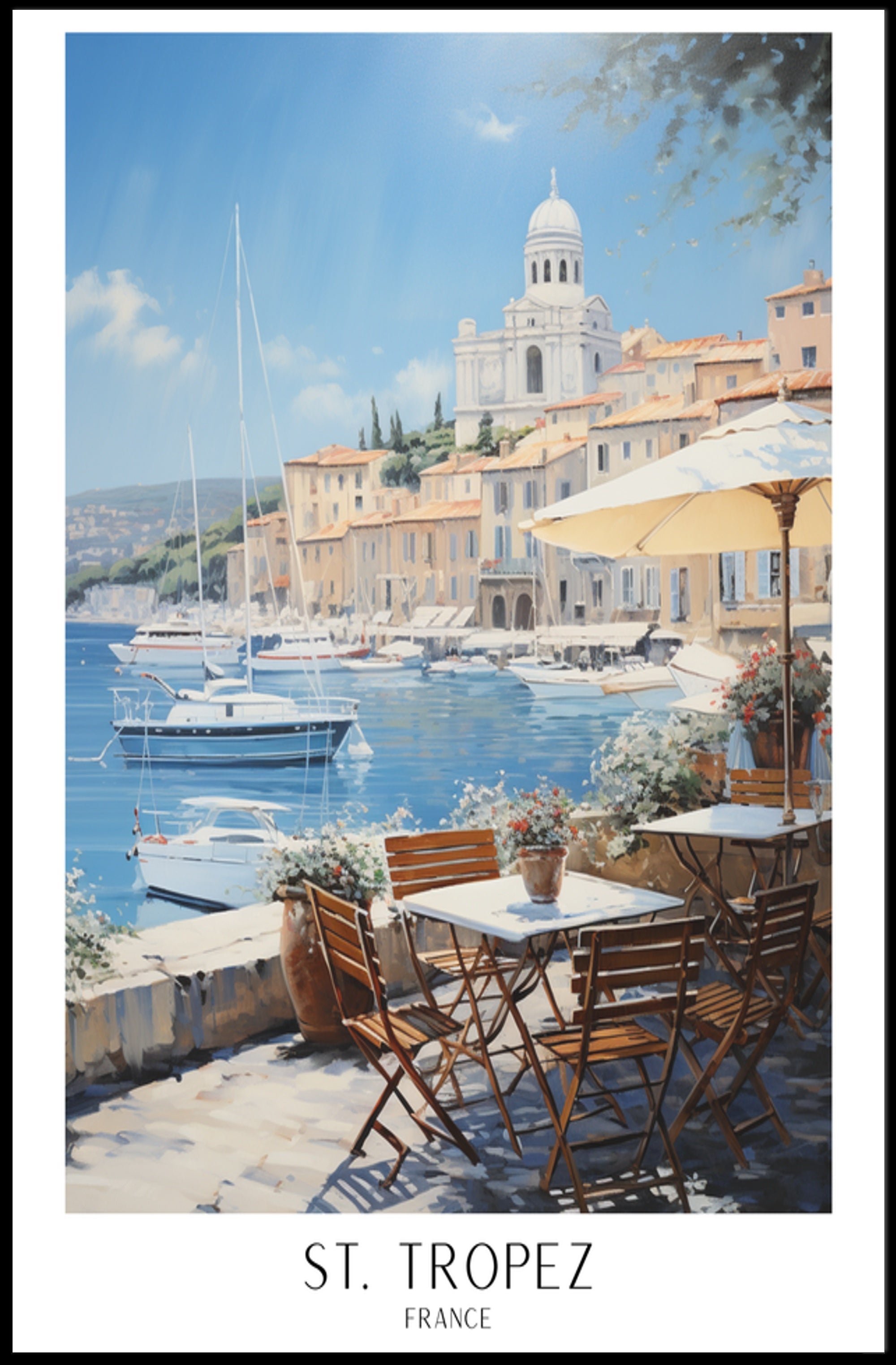 Serene St. Tropez Poster PosterGoat