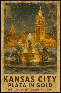 Kansas City Plaza In Gold Poster