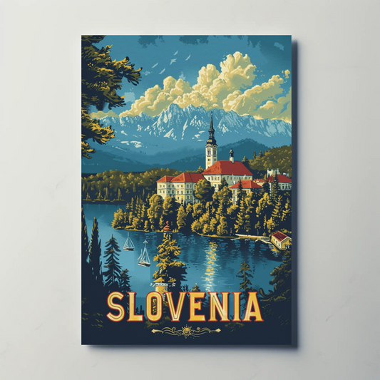 Lake Bled Slovenia Viewpoint Travel Poster