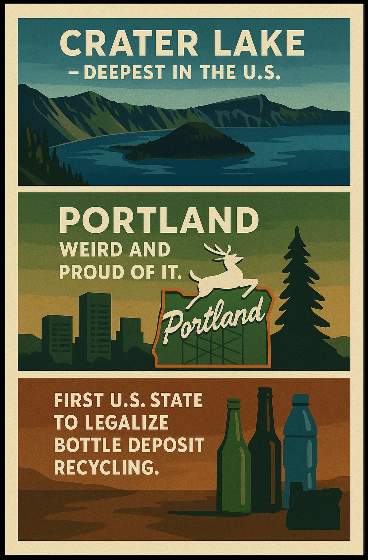 Discover Oregon Crater Lake And Poster