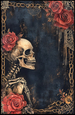 Gothic Skeleton Roses Artistic Poster