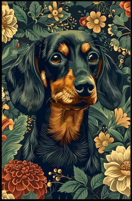 Floral Canine Elegance Wall Art Print