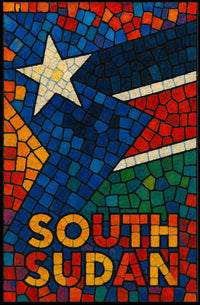 South Sudan Mosaic Art Poster