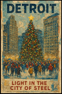 Detroit Light In The City Of Steel Poster
