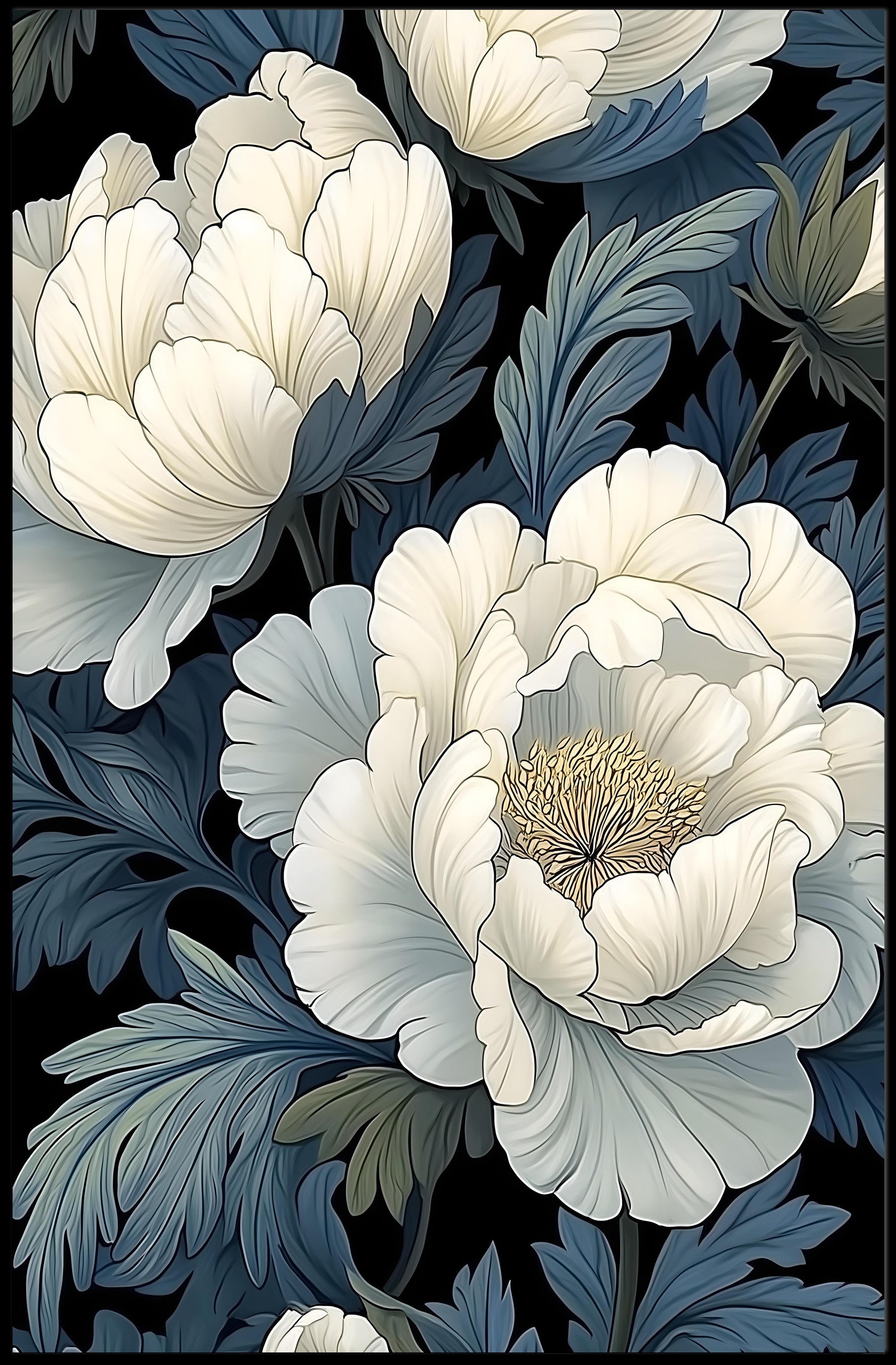 Floral Elegance Wall Art Print for Home Decor