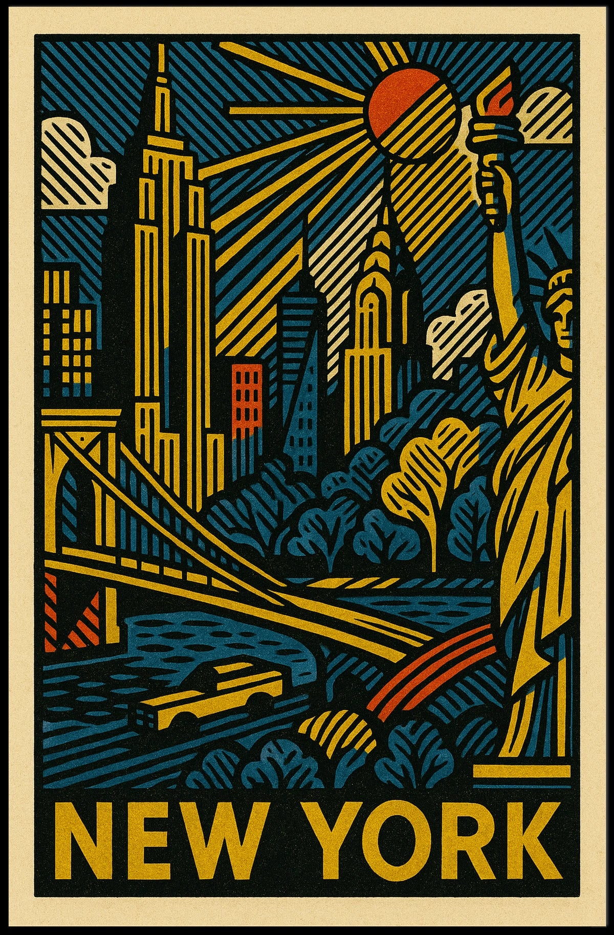 New York Cityscape Poster