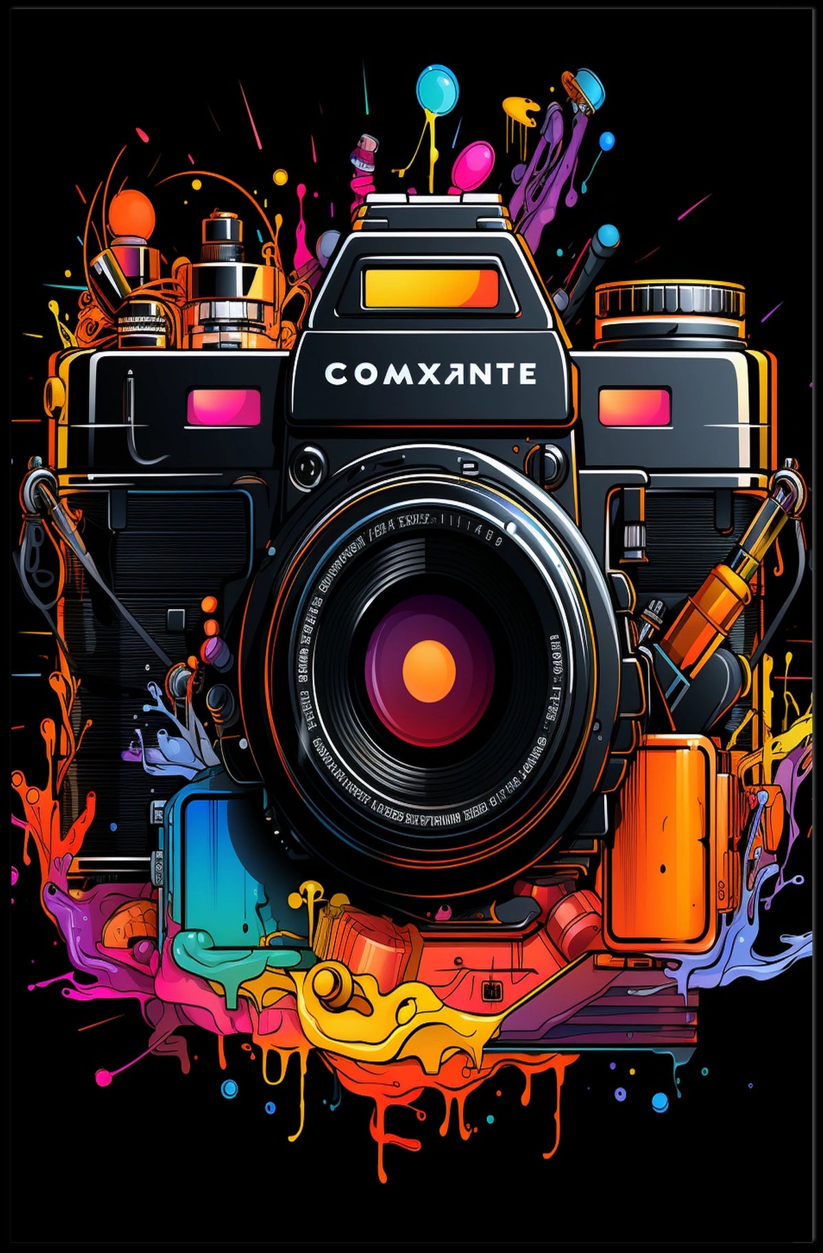 Vibrant Camera Art Poster