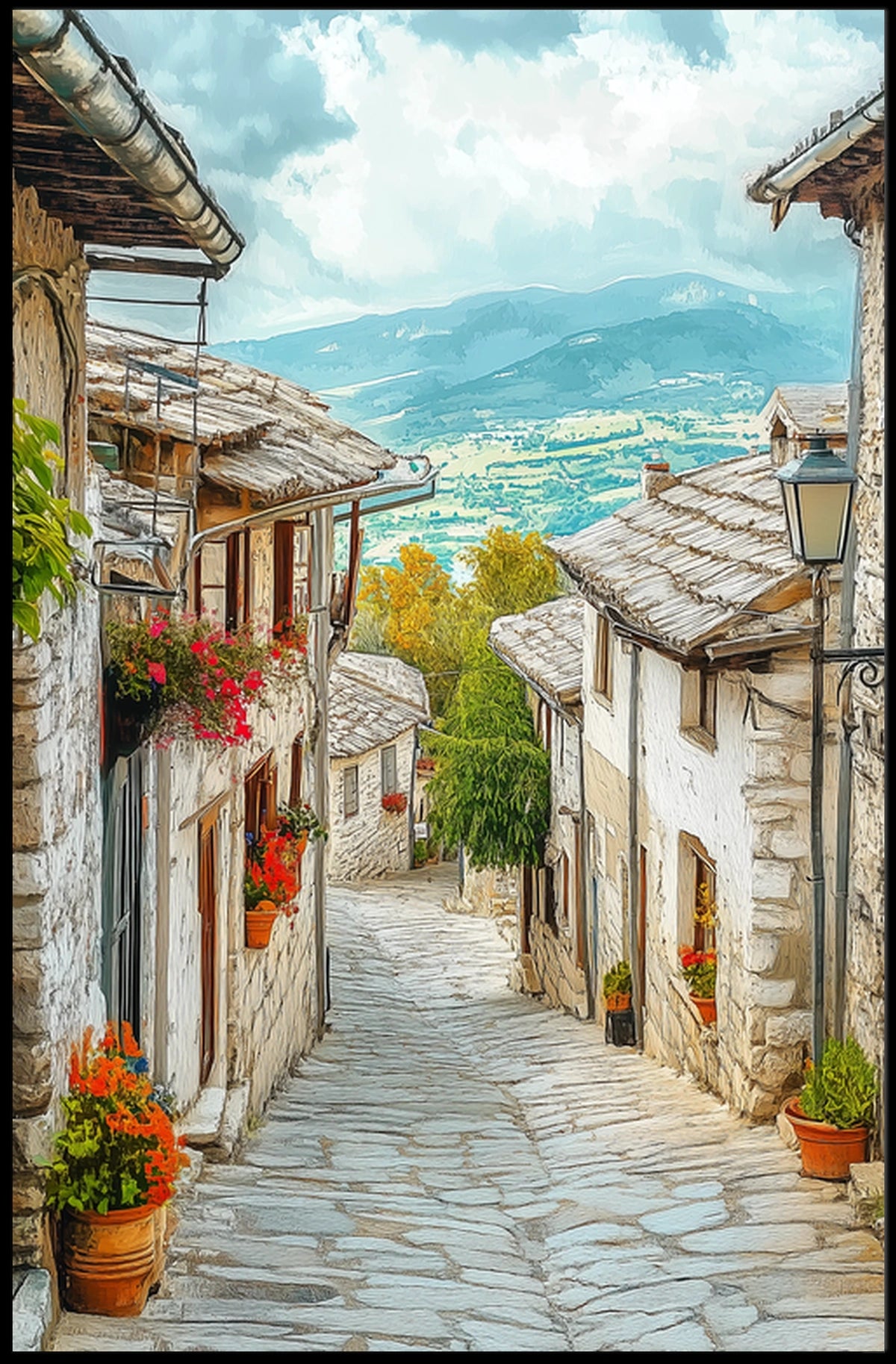 Albania Gjirokaster Historic Stone Streetspng Poster