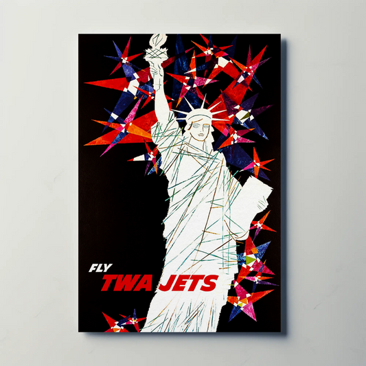 Fly TWA to the Statue of Liberty Travel Poster by David Klein