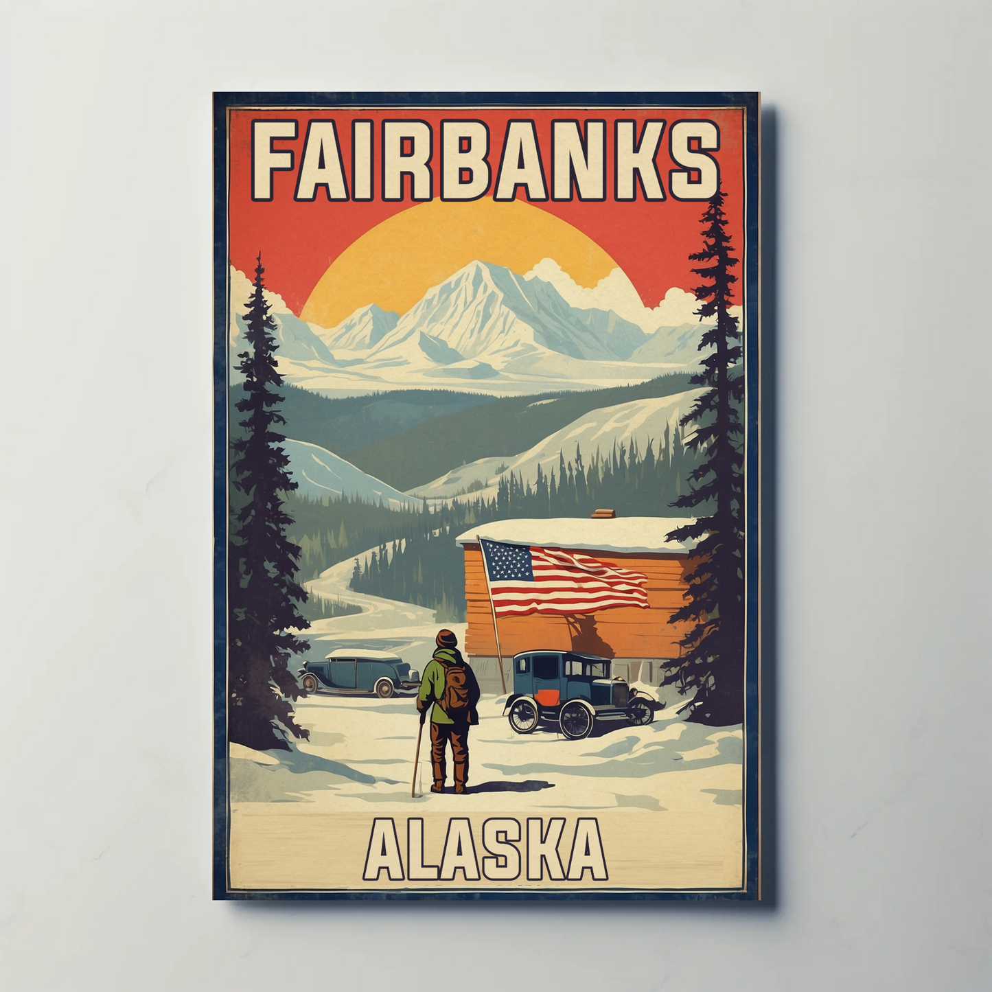 Fairbanks Alaska Scenic Wall Art Print Vintage Travel Poster