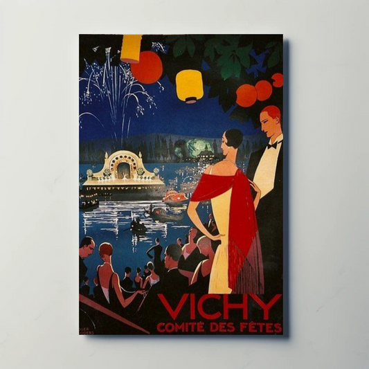 Vichy France - Comté des Fêtes Vintage Travel Poster