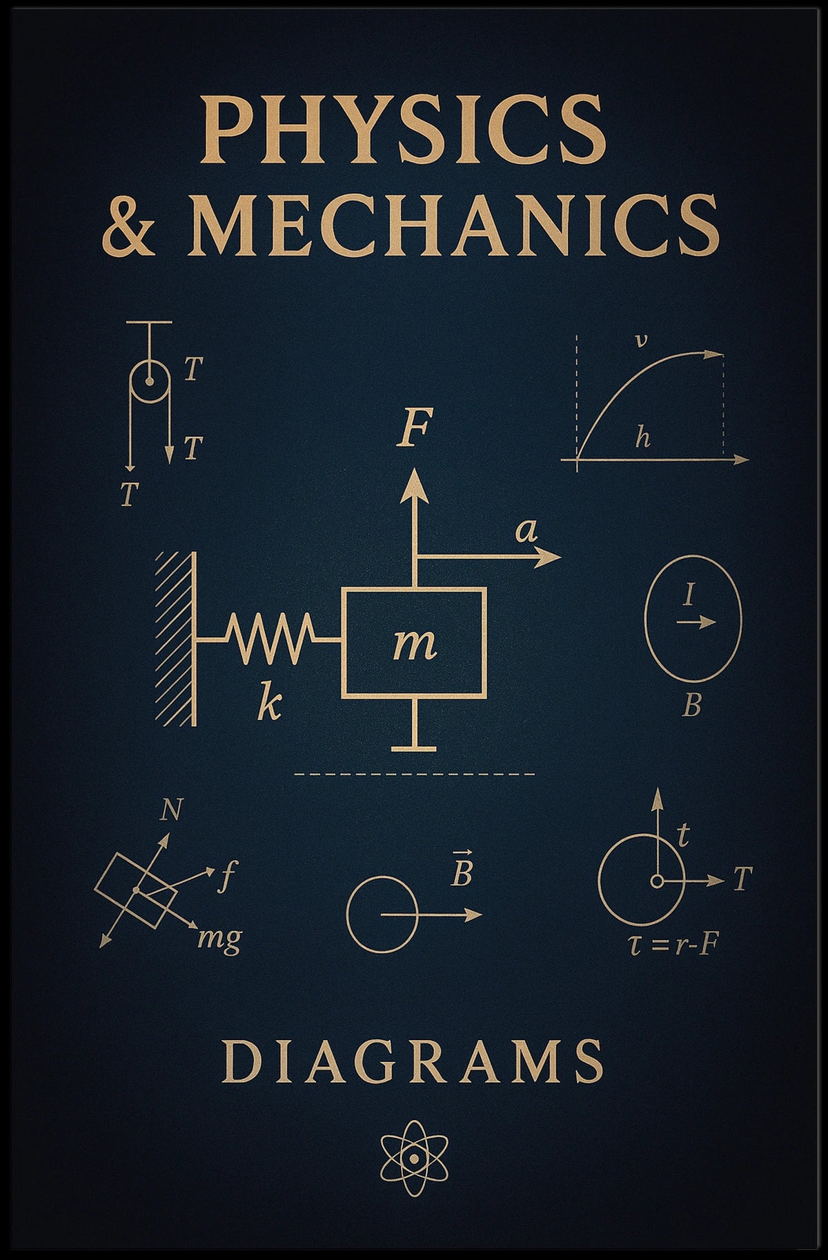 Physics Mechanics Diagrams Poster