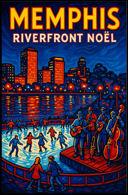 Memphis Riverfront Noël Poster