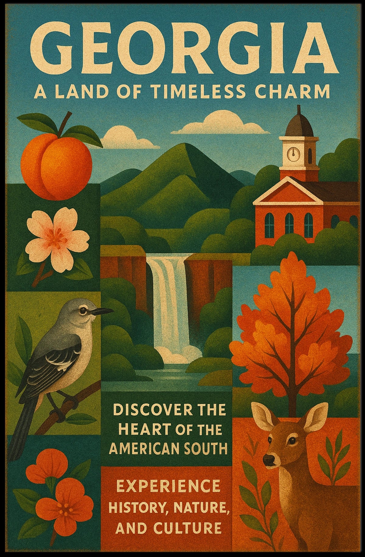 Georgia A Land Of Timeless Charm Poster