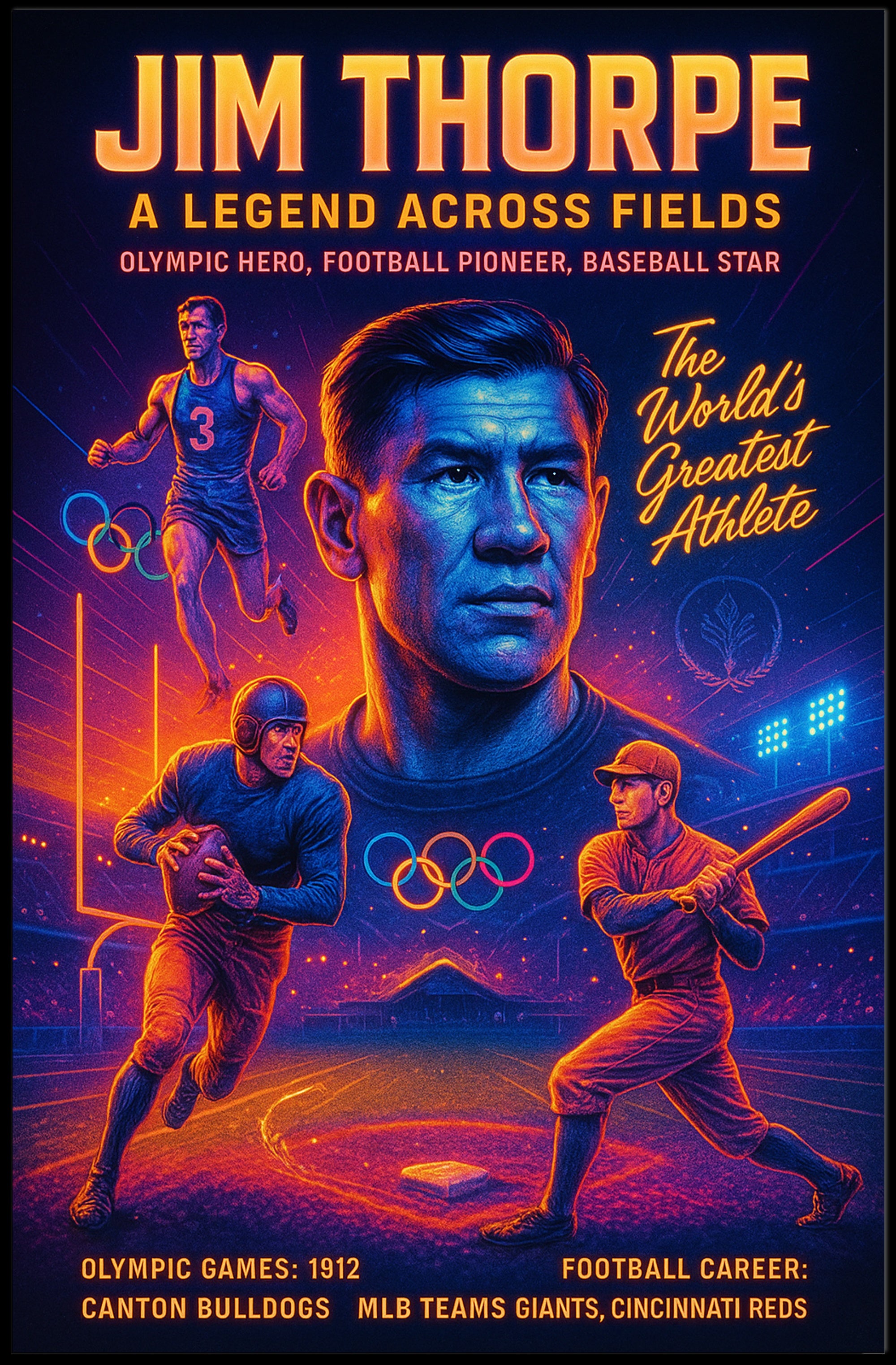 Jim Thorpe A Legend Across Fields Poster PosterGoat