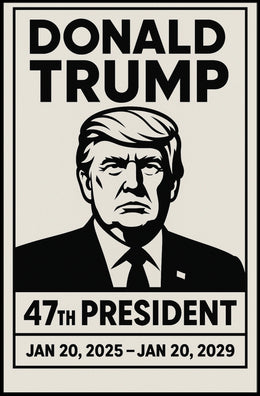 Trump Commanding Presence Monochrome Poster