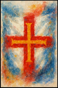 Abstract Cross in Watercolor Poster