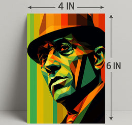 Vibrant Geometric Portrait Poster PosterGoat