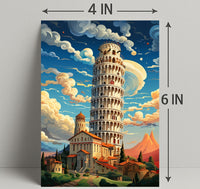 The Leaning Tower Of Pisa Artistic Poster PosterGoat