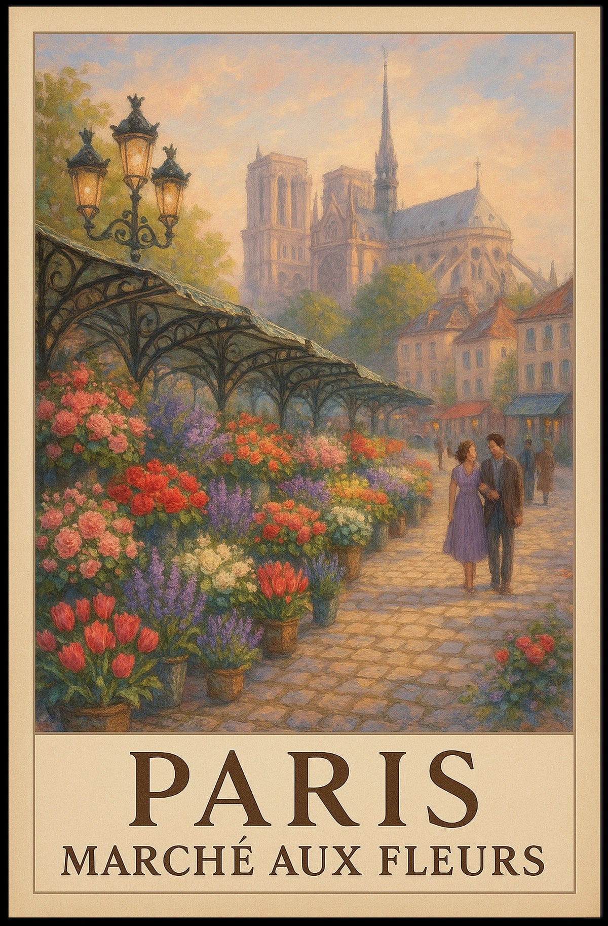 Paris Flower Market Poster