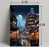 Neon Night Market Poster