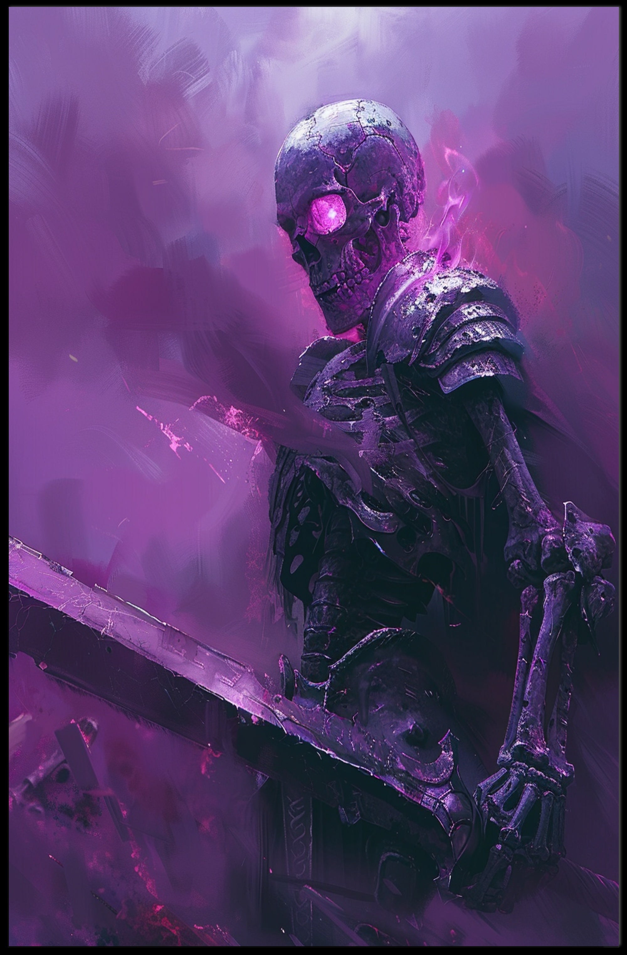 Skeletal Warrior: Dark Fantasy and Mythology Poster PosterGoat