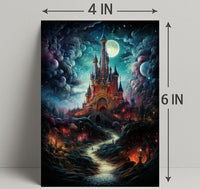 Enchanted Castle Under The Moonlit Sky Poster