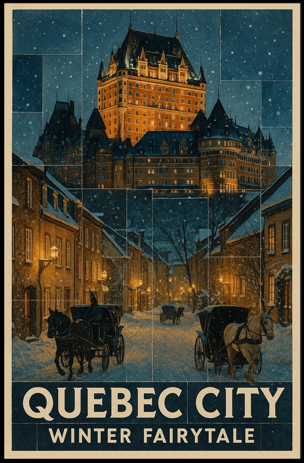 Quebec City Winter Fairytale Poster