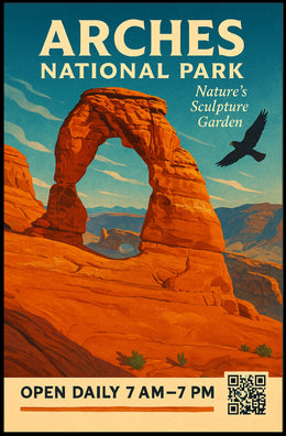 Arches National Park Vintage Travel Poster Print