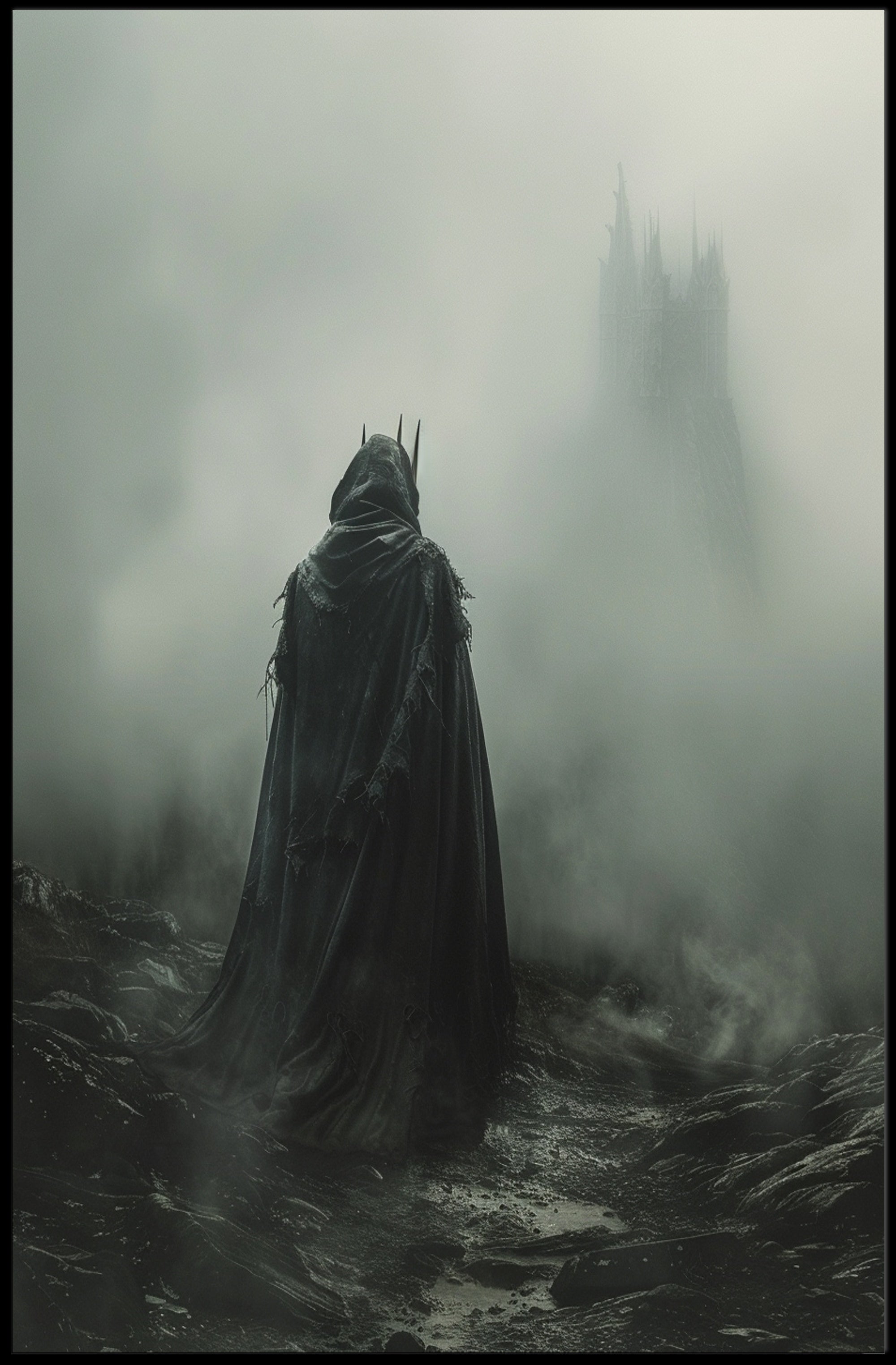 Mysterious Gothic Tower Dark Fantasy Poster PosterGoat