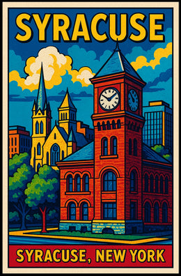 Syracuse, New York Architectural Charm Poster