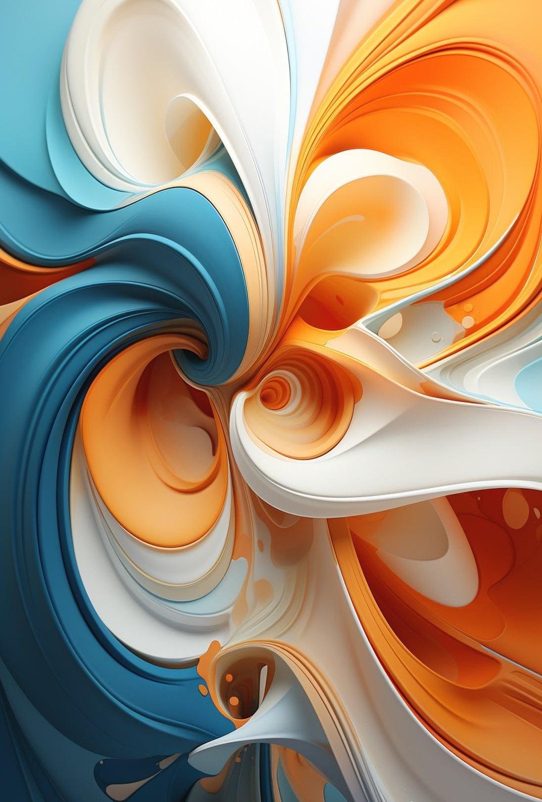 Dynamic Flow Abstract Art for Energetic Spaces Poster