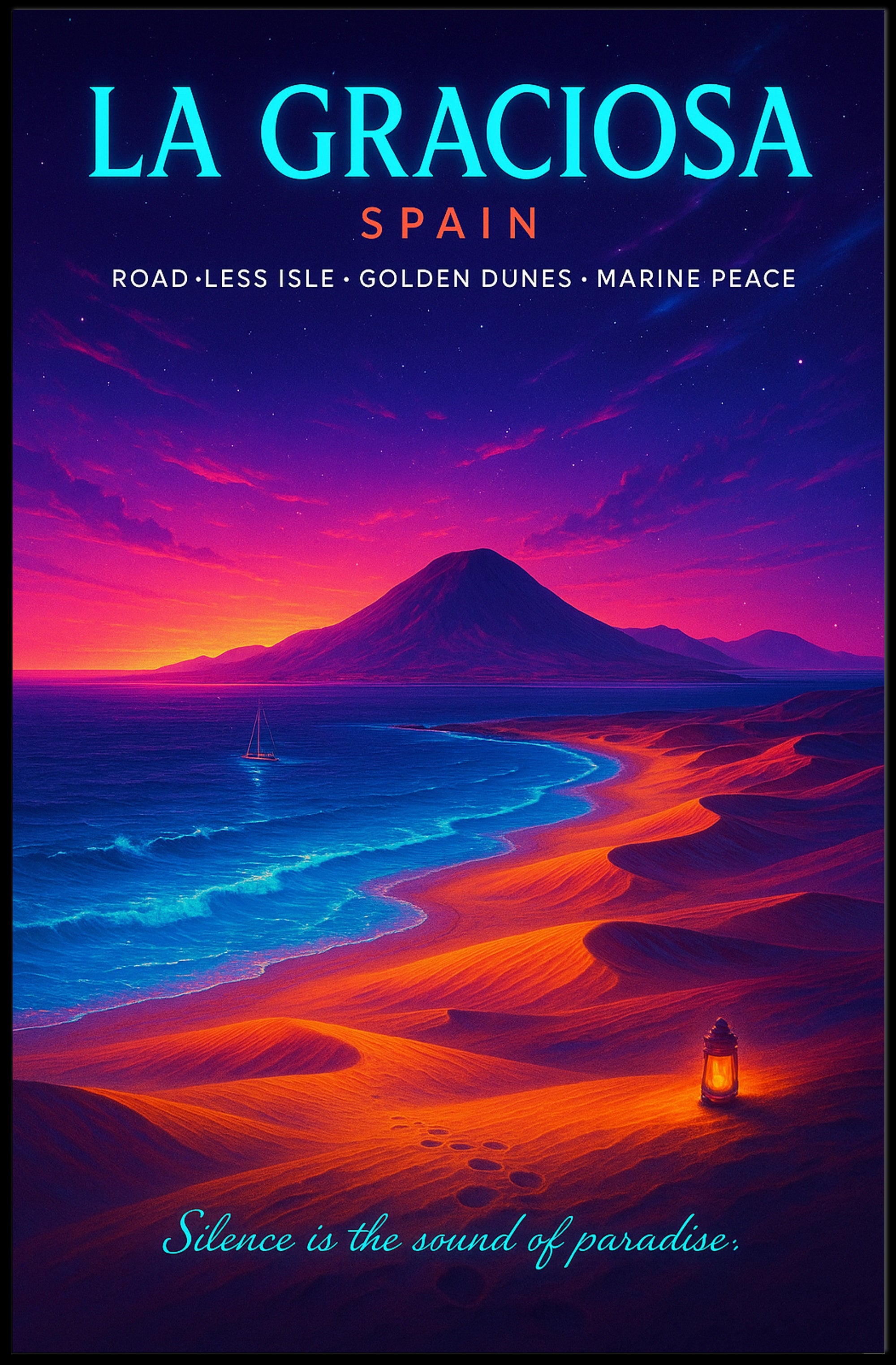 La Graciosa Twilight, Travel Escape Poster