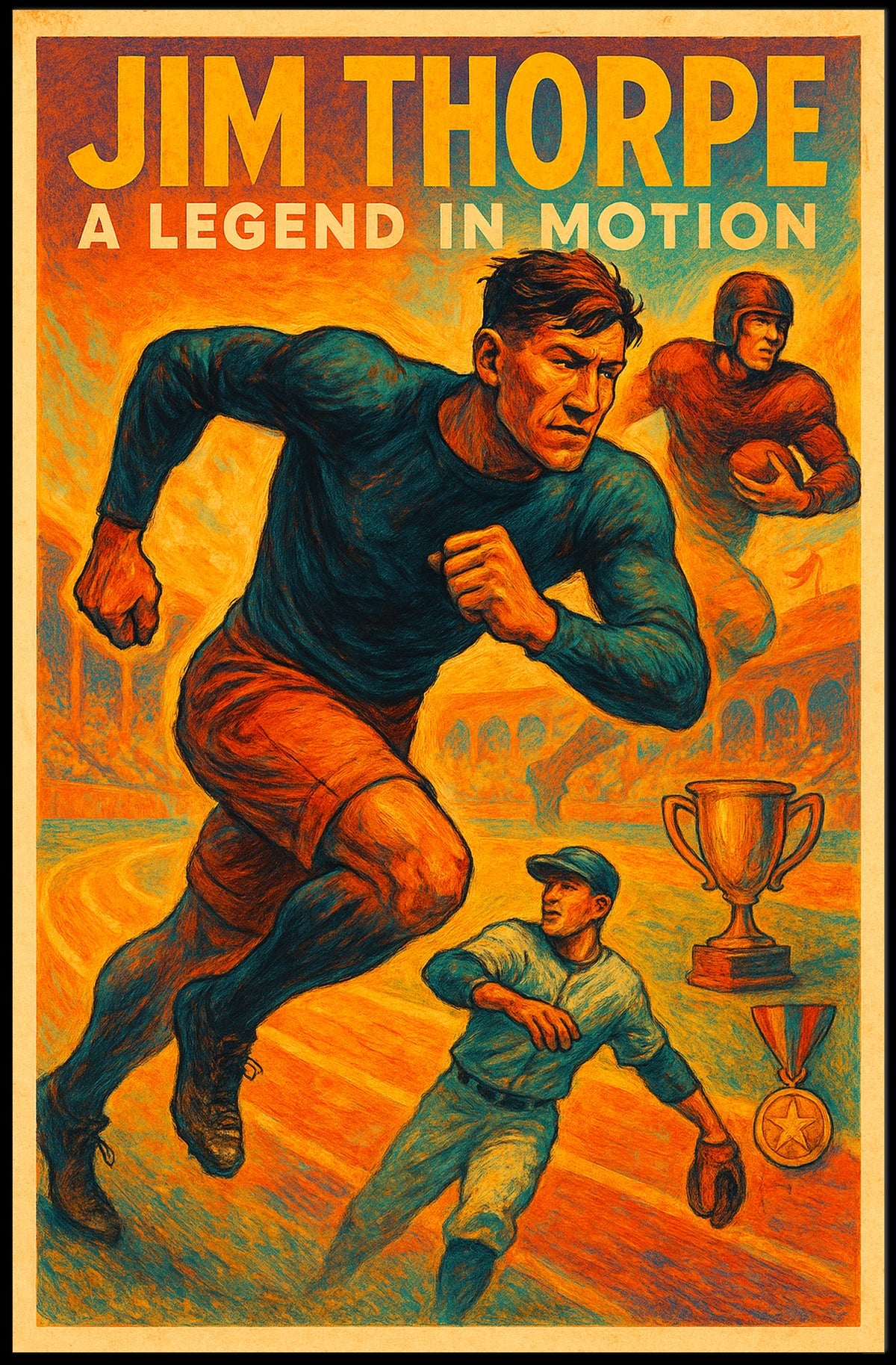 Jim Thorpe Legendary Athlete Poster