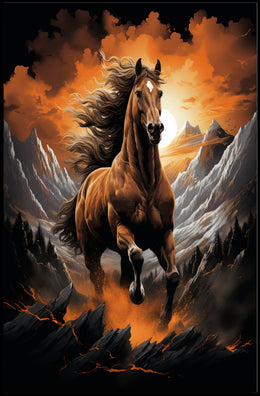 Majestic Stallion In The Mountains Poster