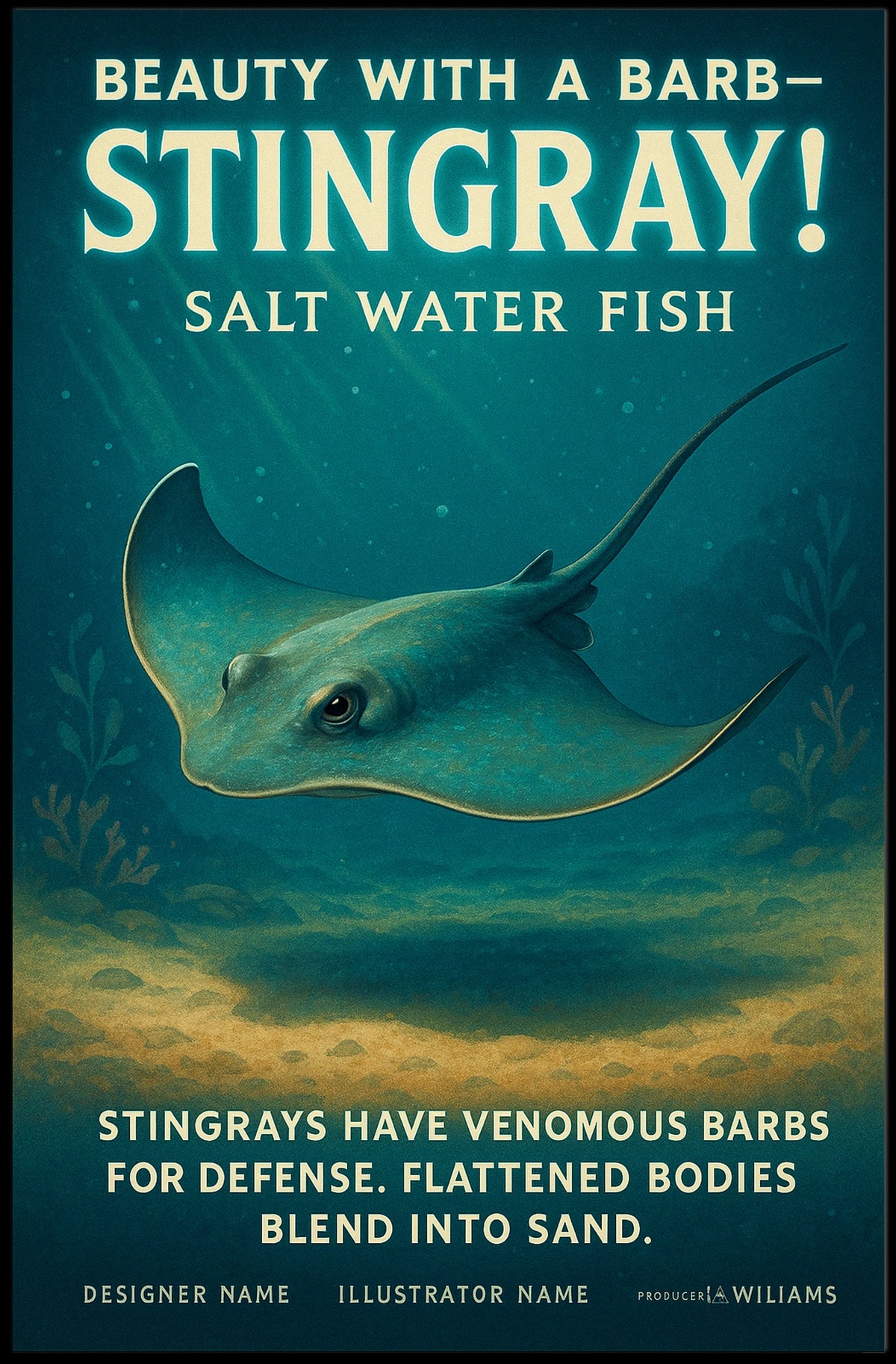 Beauty With A Barb Stingray Poster