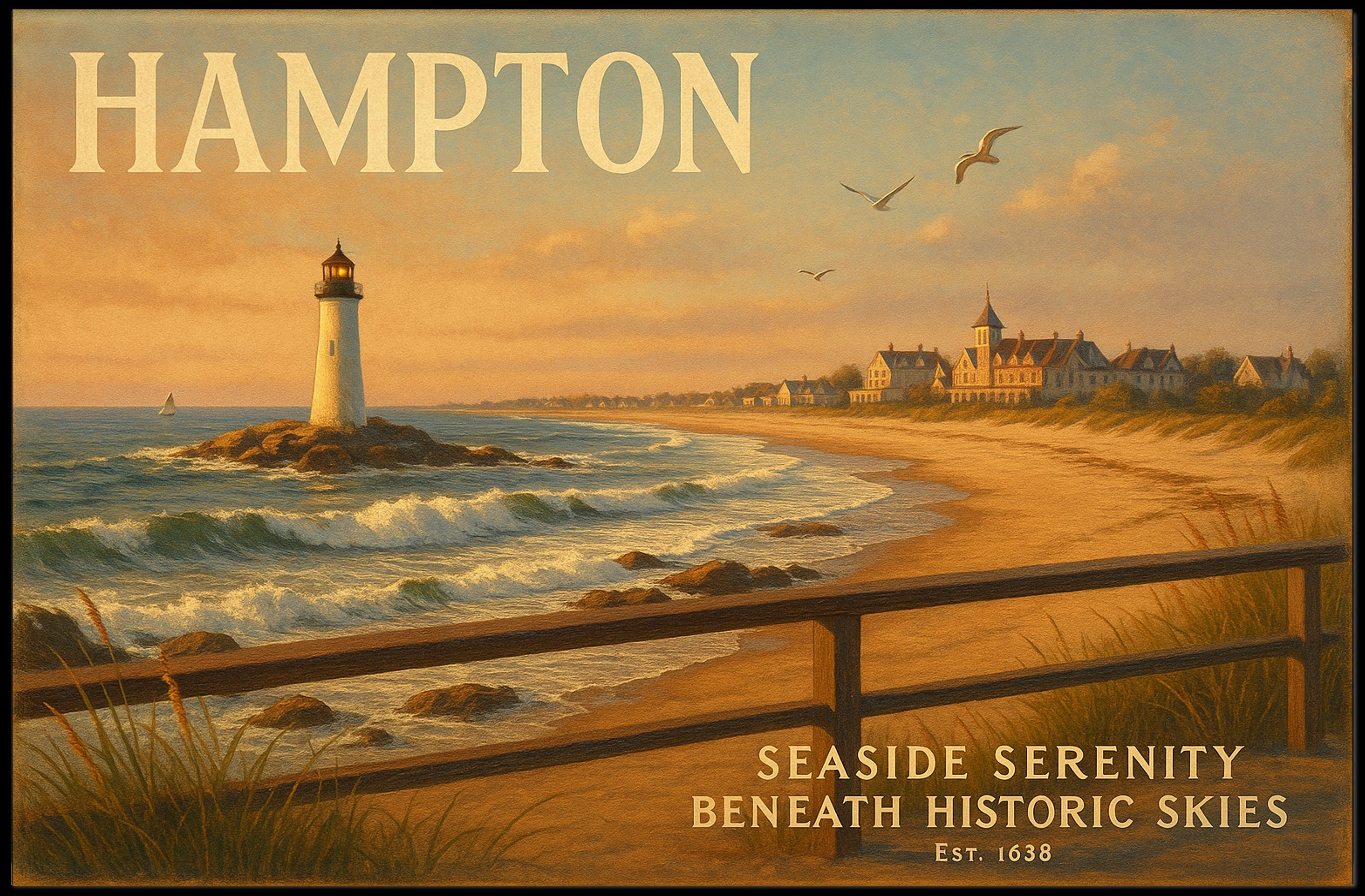 Hampton Seaside Serenity Wall Art Print
