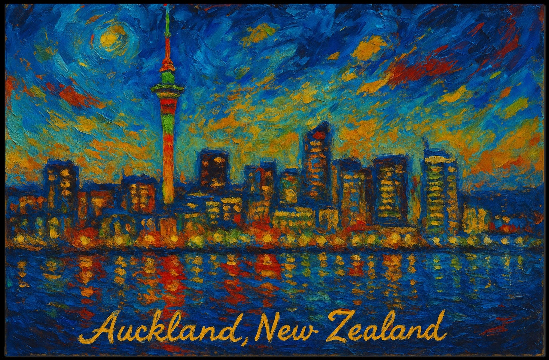 Auckland Skyline at Dusk Poster