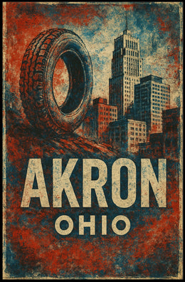 Akron Rubber City Urban Realism Poster
