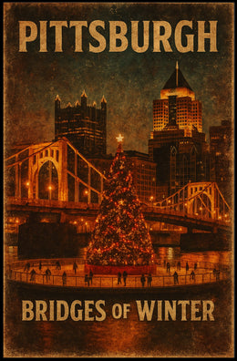Pittsburgh Bridges Of Winter Poster