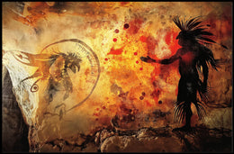 Prehistoric Cave Art Poster: Indigenous Heritage Design