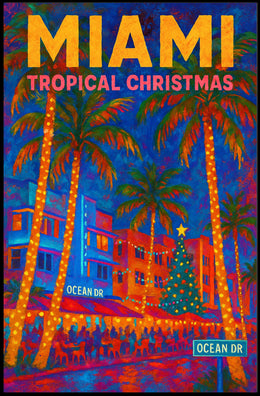 Miami Tropical Christmas Poster