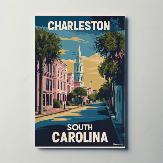 Charleston South Carolina Vintage Poster