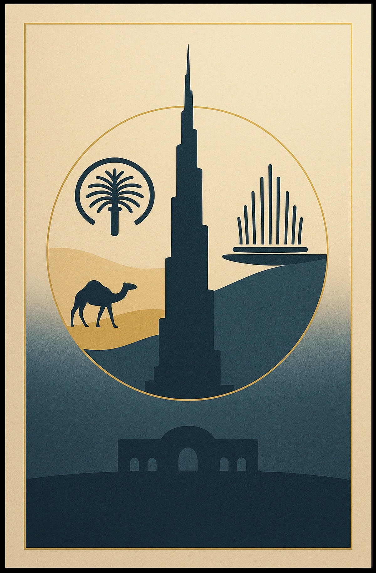 Iconic Dubai Landmarks Poster