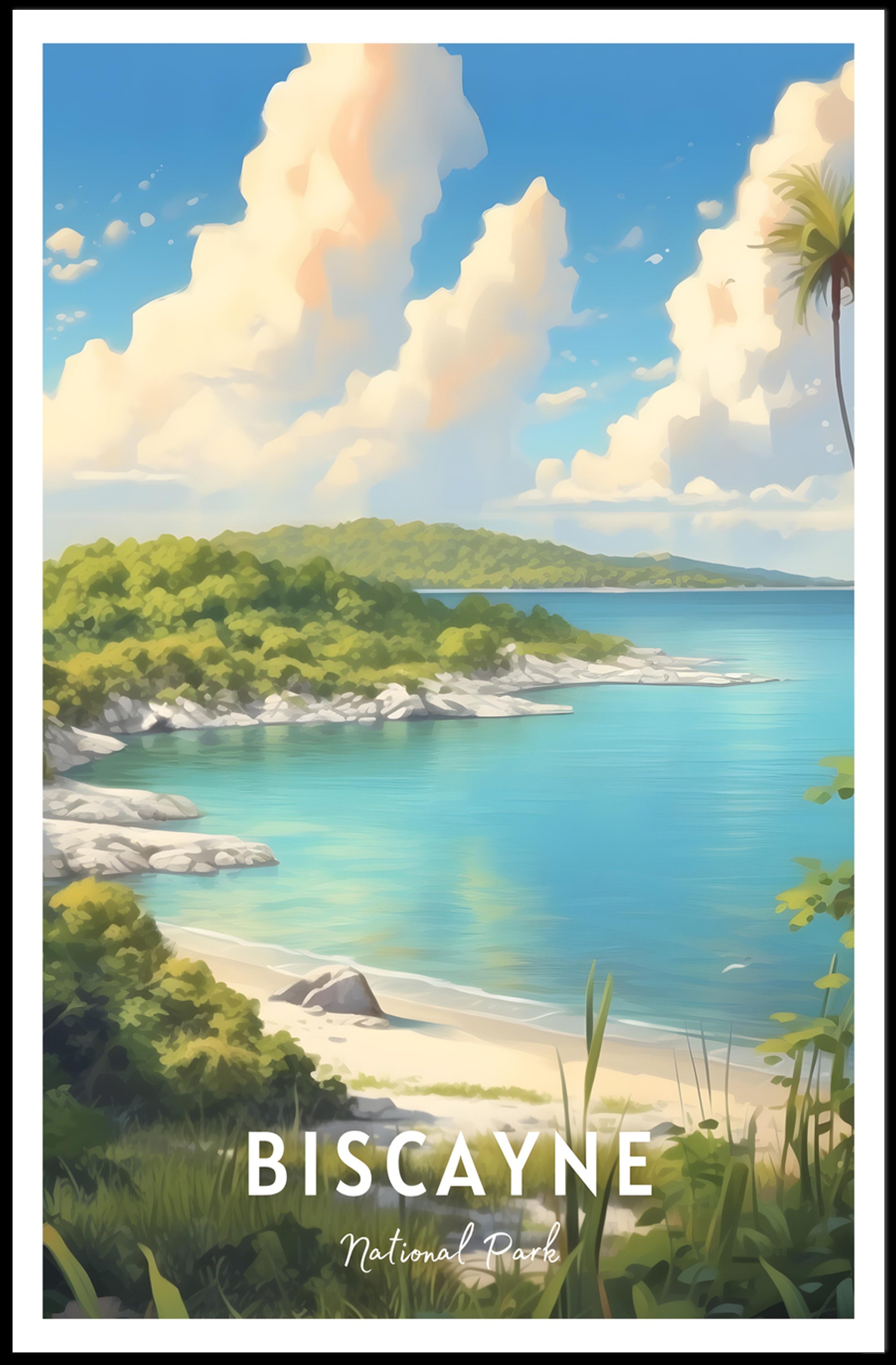 Biscayne National Park Travel Poster Vintage Print