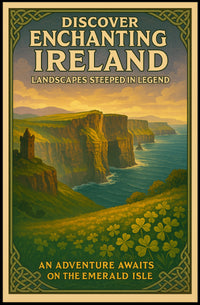 Ireland Vintage Travel Poster: Enchanting Landscapes Adventure