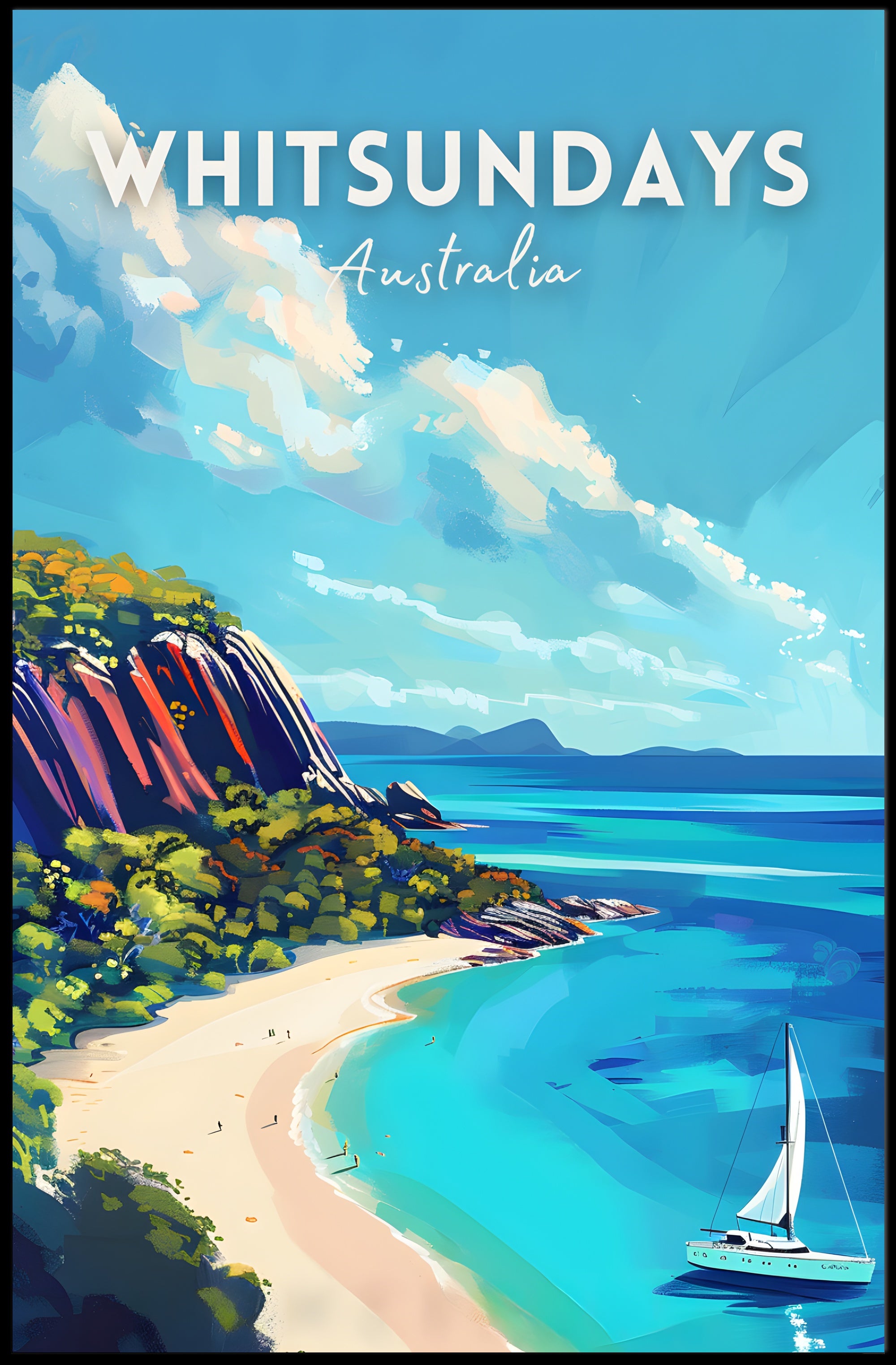 Whitsundays Tropical Getaway Travel Poster